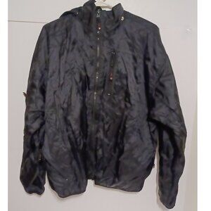 Vintage North Bay Mens Hooded Windbreaker Jacket Coat Large Black Zip
